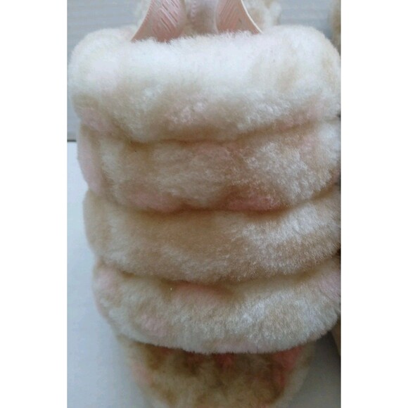 Ugg Platform Slippers Womens 8 Light Pink-Tan Cheetah Print Beautiful Soft Fuzzy - Picture 13 of 16